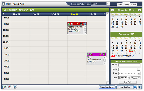 Tasks - Week View