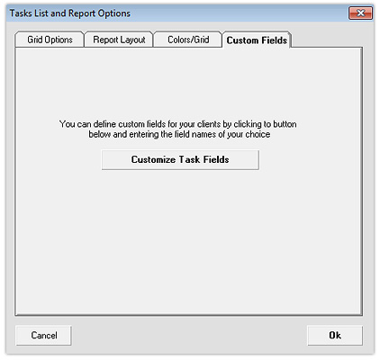 Tasks - Custom Fields Tab