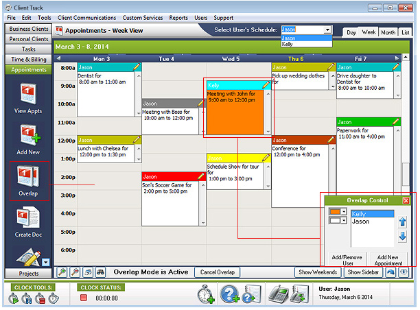 Overlap Appointments Screenshot