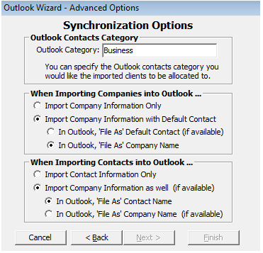 Synchronize with Outlook Screenshot (Step 4)