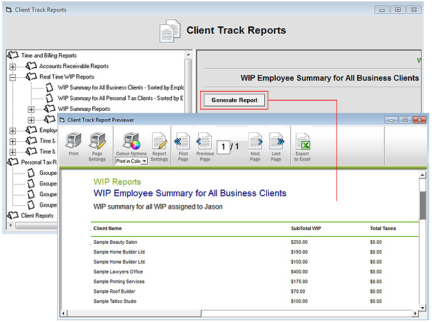 Reports Screenshot