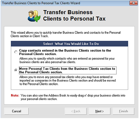 Move Business Clients Screenshot (Step 2)